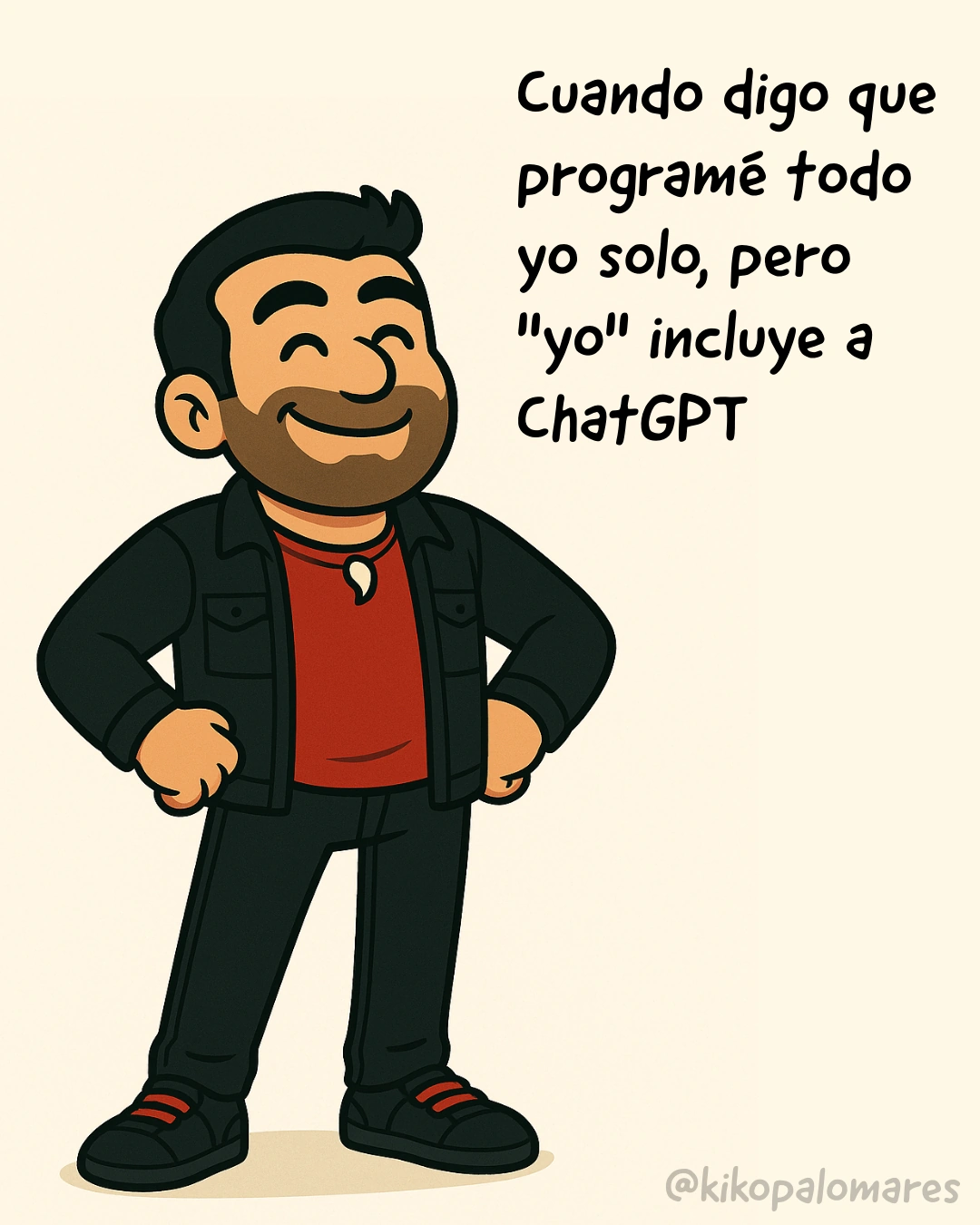Kiko presume de programarlo todo solo, aunque en su definición de yo también está ChatGPT.
