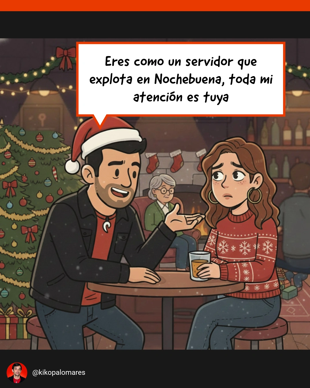 Kiko compara su atención durante una cita navideña con la que dedicaría a un servidor averiado.